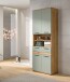 Hochschrank >Blake< in Artisan Eiche Nachbildung/Salbei - 70x191x31cm (BxHxT)