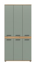 Hochschrank >Blake< in Artisan Eiche Nachbildung/Salbei - 90x191x31cm (BxHxT)