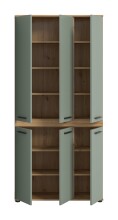 Hochschrank >Blake< in Artisan Eiche Nachbildung/Salbei - 90x191x31cm (BxHxT)