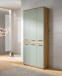 Hochschrank >Blake< in Artisan Eiche Nachbildung/Salbei - 90x191x31cm (BxHxT)