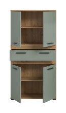 Hochschrank >Blake< in Artisan Eiche Nachbildung/Salbei - 70x137x31cm (BxHxT)