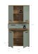 Hochschrank >Blake< in Artisan Eiche Nachbildung/Salbei - 70x137x31cm (BxHxT)
