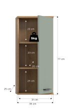 Hängeschrank >Blake< in Artisan Eiche Nachbildung/Salbei - 35x77x25cm (BxHxT)