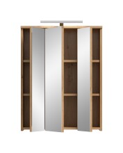 Badezimmerspiegelschrank >Blake< in Artisan Eiche / Spiegelglas - 60x77x21 (BxHxT)