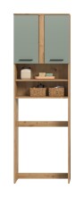 Waschmaschinenumbauschrank >Blake< Artisan Eiche / Salbei - 63x191x25 (BxHxT)