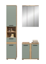 Badezimmer-Set >Blake< in Artisan Eiche Nachbildung/Salbei - 110x191x34 (BxHxT)