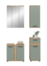 Badezimmer-Set >Blake< in Artisan Eiche Nachbildung/Salbei - 110x191x34 (BxHxT)
