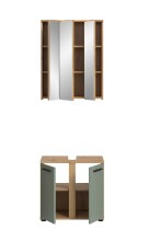 Badezimmer-Set >Blake< in Artisan Eiche Nachbildung/Salbei - 60x191x34cm (BxHxT)