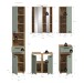 Badezimmer-Set >Blake< in Artisan Eiche Nachbildung/Salbei - 160x191x34 (BxHxT)