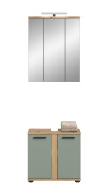 Badezimmer-Set >Blake< in Artisan Eiche Nachbildung/Salbei - 60x191x34cm (BxHxT)