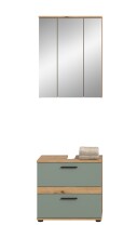 Badezimmer-Set >Blake< in Artisan Eiche Nachbildung/Salbei - 60x191x34cm (BxHxT)