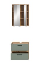 Badezimmer-Set >Blake< in Artisan Eiche Nachbildung/Salbei - 60x191x34cm (BxHxT)