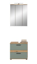 Badezimmer-Set >Blake< in Artisan Eiche Nachbildung/Salbei - 60x191x34cm (BxHxT)