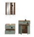 Badezimmer-Set >Blake< in Artisan Eiche Nachbildung/Salbei - 145x191x34 (BxHxT)