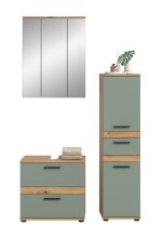Badezimmer-Set >Blake< in Artisan Eiche Nachbildung/Salbei - 110x191x34 (BxHxT)