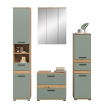 Badezimmer-Set >Blake< in Artisan Eiche Nachbildung/Salbei - 160x191x34 (BxHxT)