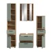 Badezimmer-Set >Blake< in Artisan Eiche Nachbildung/Salbei - 160x191x34 (BxHxT)