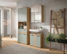 Badezimmer-Set >Blake< in Artisan Eiche Nachbildung/Salbei - 145x191x34 (BxHxT)