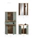Badezimmer-Set >Blake< in Artisan Eiche Nachbildung/Salbei - 145x191x34 (BxHxT)