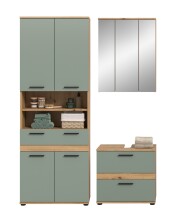 Badezimmer-Set >Blake< in Artisan Eiche Nachbildung/Salbei - 145x191x34 (BxHxT)