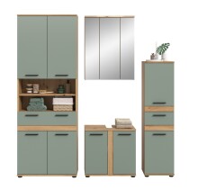 Badezimmer-Set >Blake< in Artisan Eiche Nachbildung/Salbei - 195x191x34 (BxHxT)