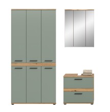 Badezimmer-Set >Blake< in Artisan Eiche Nachbildung/Salbei - 165x191x34 (BxHxT)
