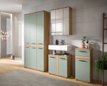 Badezimmer-Set >Blake< in Artisan Eiche Nachbildung/Salbei - 215x191x34 (BxHxT)