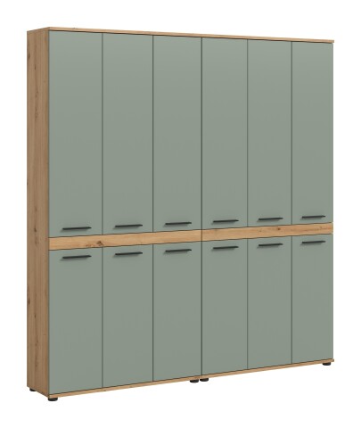 Badezimmer-Set >Blake< in Artisan Eiche Nachbildung/Salbei - 180x191x31 (BxHxT)