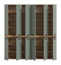 Badezimmer-Set >Blake< in Artisan Eiche Nachbildung/Salbei - 180x191x31 (BxHxT)