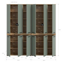 Badezimmer-Set >Blake< in Artisan Eiche Nachbildung/Salbei - 180x191x31 (BxHxT)