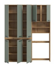Badezimmer-Set >Blake< in Artisan Eiche Nachbildung/Salbei - 153x191x31 (BxHxT)