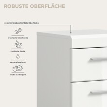 Hochschrank >Scout< in Weiß/Weiß hochglanz - 37x88x31cm (BxHxT)