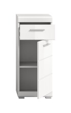 Hochschrank >Scout< in Weiß/Weiß hochglanz - 37x88x31cm (BxHxT)