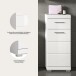 Hochschrank >Scout< in Weiß/Weiß hochglanz - 37x88x31cm (BxHxT)