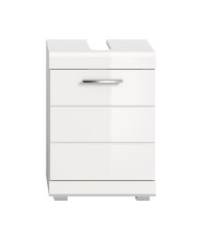 Waschbeckenunterschrank >Scout< in Weiß/Weiß hochglanz - 40x56x34cm (BxHxT)