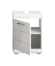 Waschbeckenunterschrank >Scout< in Weiß/Weiß hochglanz - 40x56x34cm (BxHxT)