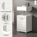 Waschbeckenunterschrank >Scout< in Weiß/Weiß hochglanz - 40x56x34cm (BxHxT)