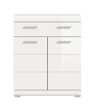 Hochschrank >Scout< in Weiß/Weiß hochglanz - 74x88x31cm (BxHxT)