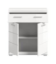 Hochschrank >Scout< in Weiß/Weiß hochglanz - 74x88x31cm (BxHxT)