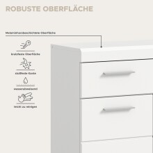 Hochschrank >Scout< in Weiß/Weiß hochglanz - 74x88x31cm (BxHxT)