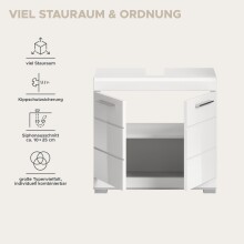 Waschbeckenunterschrank >Scout< in Weiß/Weiß hochglanz - 60x56x34cm (BxHxT)