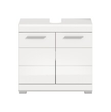 Waschbeckenunterschrank >Scout< in Weiß/Weiß hochglanz - 60x56x34cm (BxHxT)