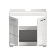 Waschbeckenunterschrank >Scout< in Weiß/Weiß hochglanz - 60x56x34cm (BxHxT)