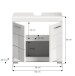 Waschbeckenunterschrank >Scout< in Weiß/Weiß hochglanz - 60x56x34cm (BxHxT)