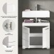 Waschbeckenunterschrank >Scout< in Weiß/Weiß hochglanz - 60x56x34cm (BxHxT)
