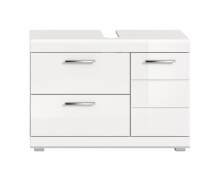 Waschbeckenunterschrank >Scout< in Weiß/Weiß hochglanz - 80x56x34cm (BxHxT)