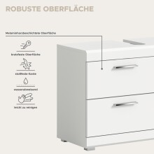 Waschbeckenunterschrank >Scout< in Weiß/Weiß hochglanz - 80x56x34cm (BxHxT)
