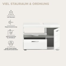 Waschbeckenunterschrank >Scout< in Weiß/Weiß hochglanz - 80x56x34cm (BxHxT)