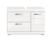 Waschbeckenunterschrank >Scout< in Weiß/Weiß hochglanz - 80x56x34cm (BxHxT)