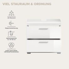 Waschbeckenunterschrank >Scout< in Weiß/Weiß hochglanz - 60x56x34cm (BxHxT)